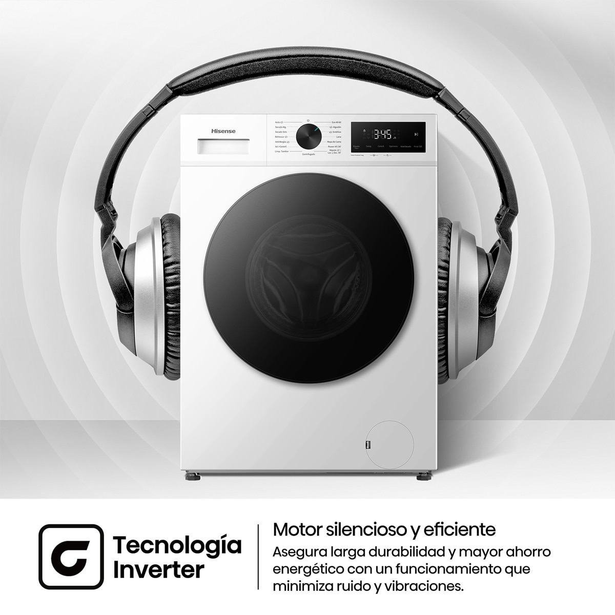 Lavadora secadora Hisense, 11 kg/1400 rpm con tecnología Inverter - WD1I1142BWL2 Blanco-17