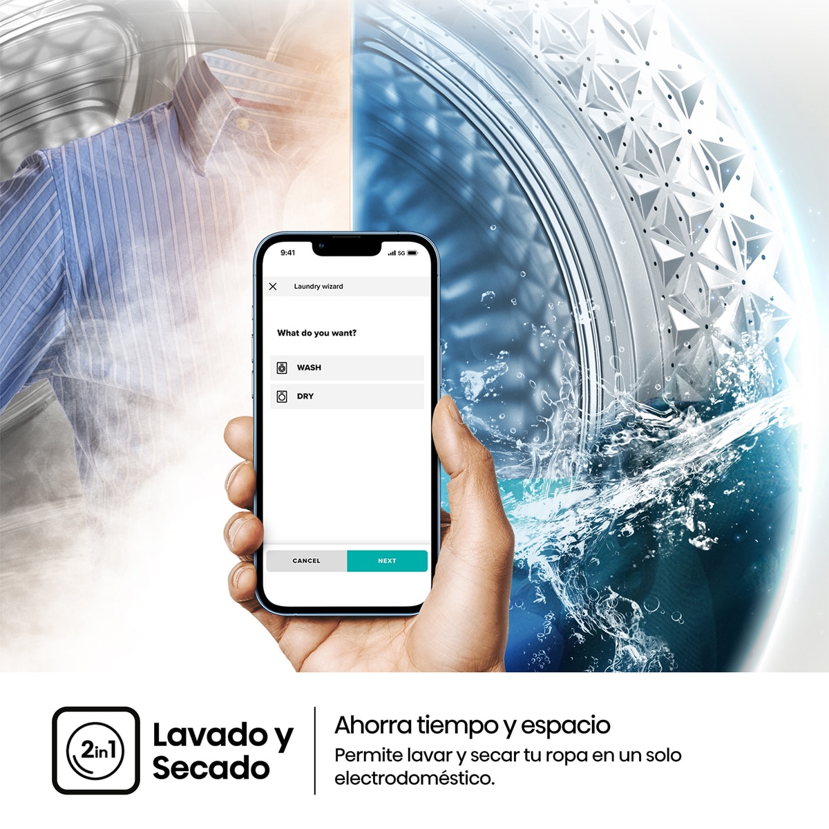 Lavadora secadora Hisense, 11 kg/1400 rpm con tecnología Inverter - WD1I1142BWL2 Blanco-18