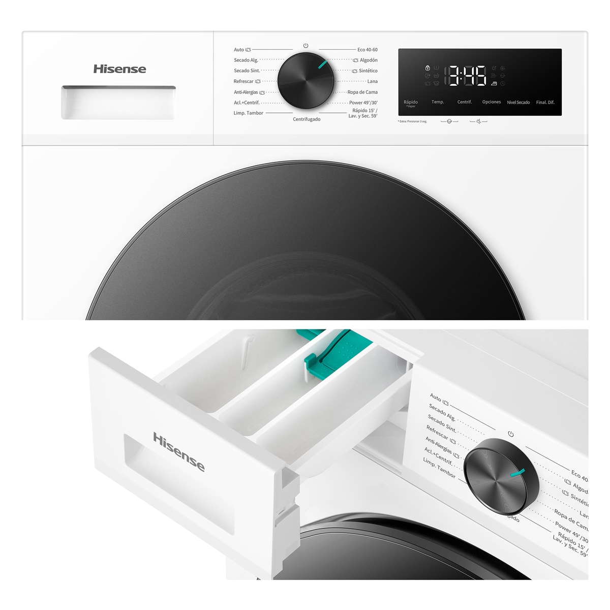 Lavadora secadora Hisense, 11 kg/1400 rpm con tecnología Inverter - WD1I1142BWL2 Blanco-19