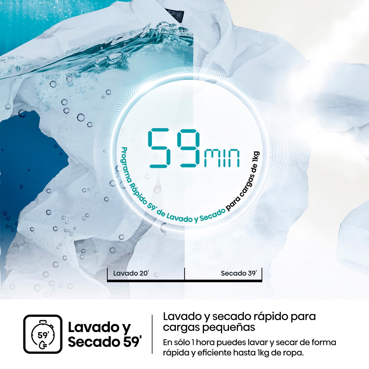 Lavadora secadora Hisense, 9 kg/1400 rpm con tecnología Inverter - WD1I9042BTF2 Gris oscuro-4