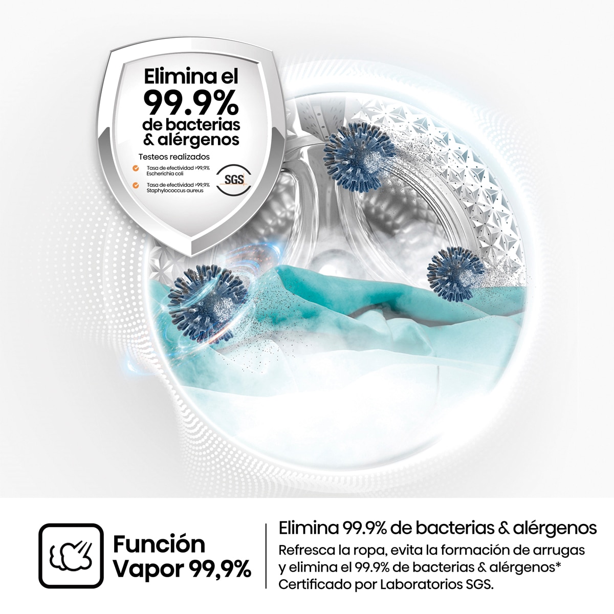 Lavadora secadora Hisense, 9 kg/1400 rpm con tecnología Inverter - WD1I9042BTF2 Gris oscuro-8