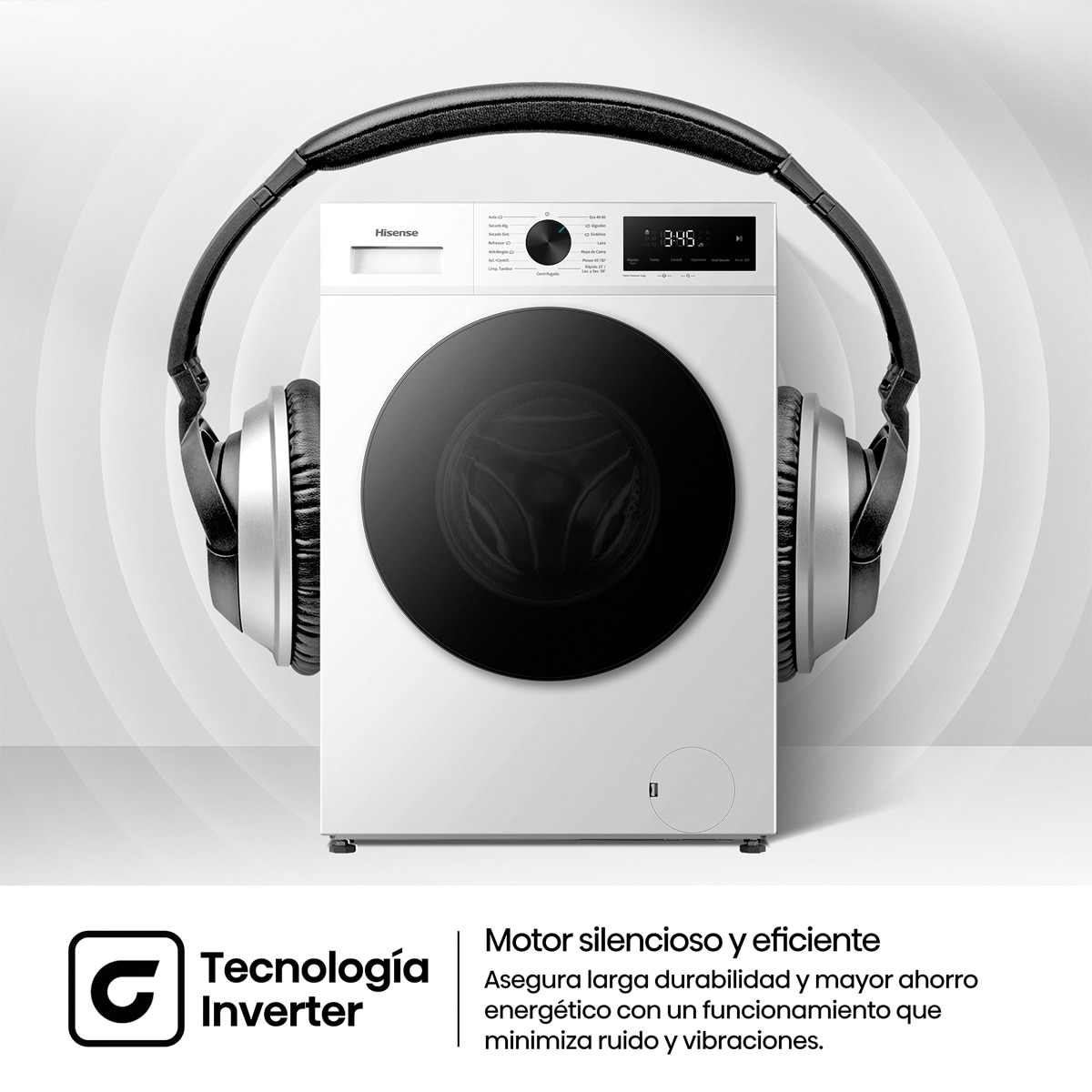 Imagen 17 de Lavadora secadora Hisense, 9 kg/1400 rpm con tecnología Inverter - WD1I9042BWF2 - Blanco Blanco