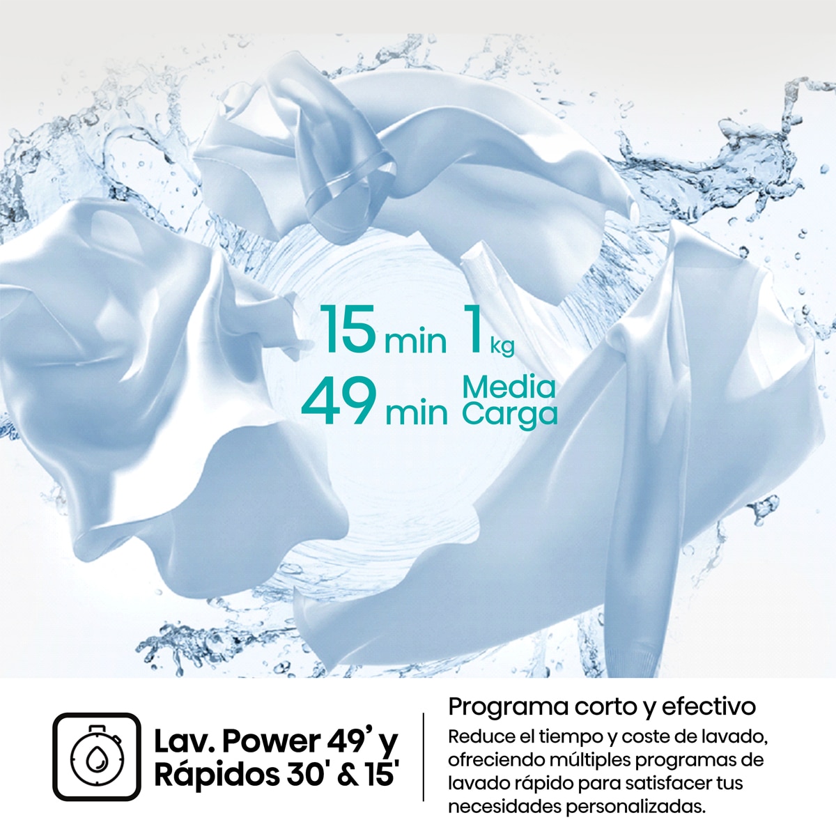 Lavadora Hisense, 11 Kg/1400 rpm, con tecnología Inverter - WF1I1142BWL Blanco-4
