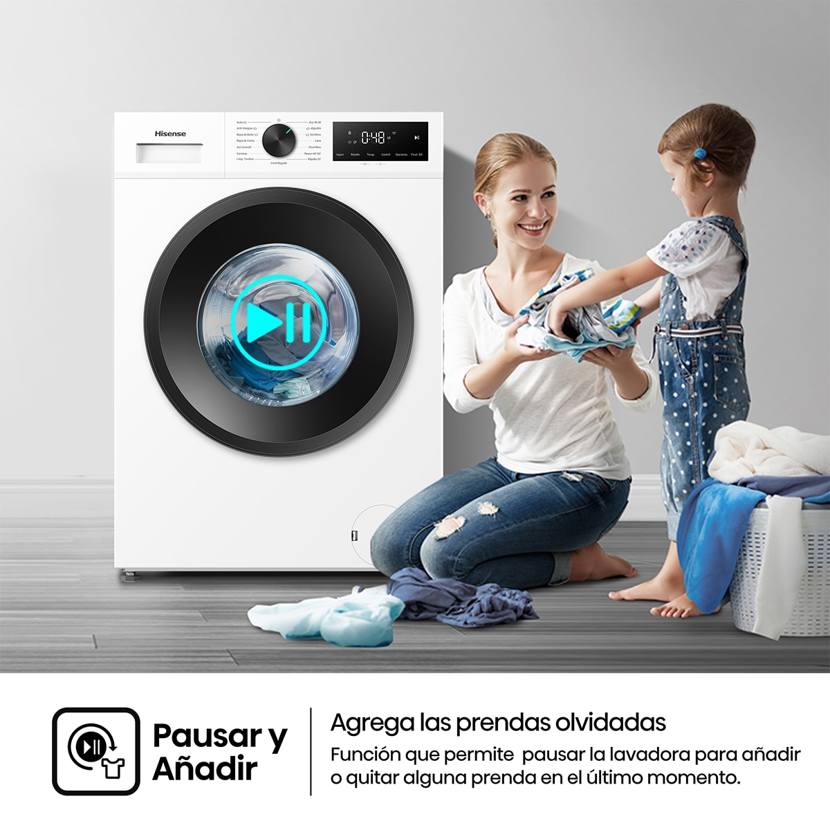 Lavadora Hisense, 11 Kg/1400 rpm, con tecnología Inverter - WF1I1142BWL Blanco-15