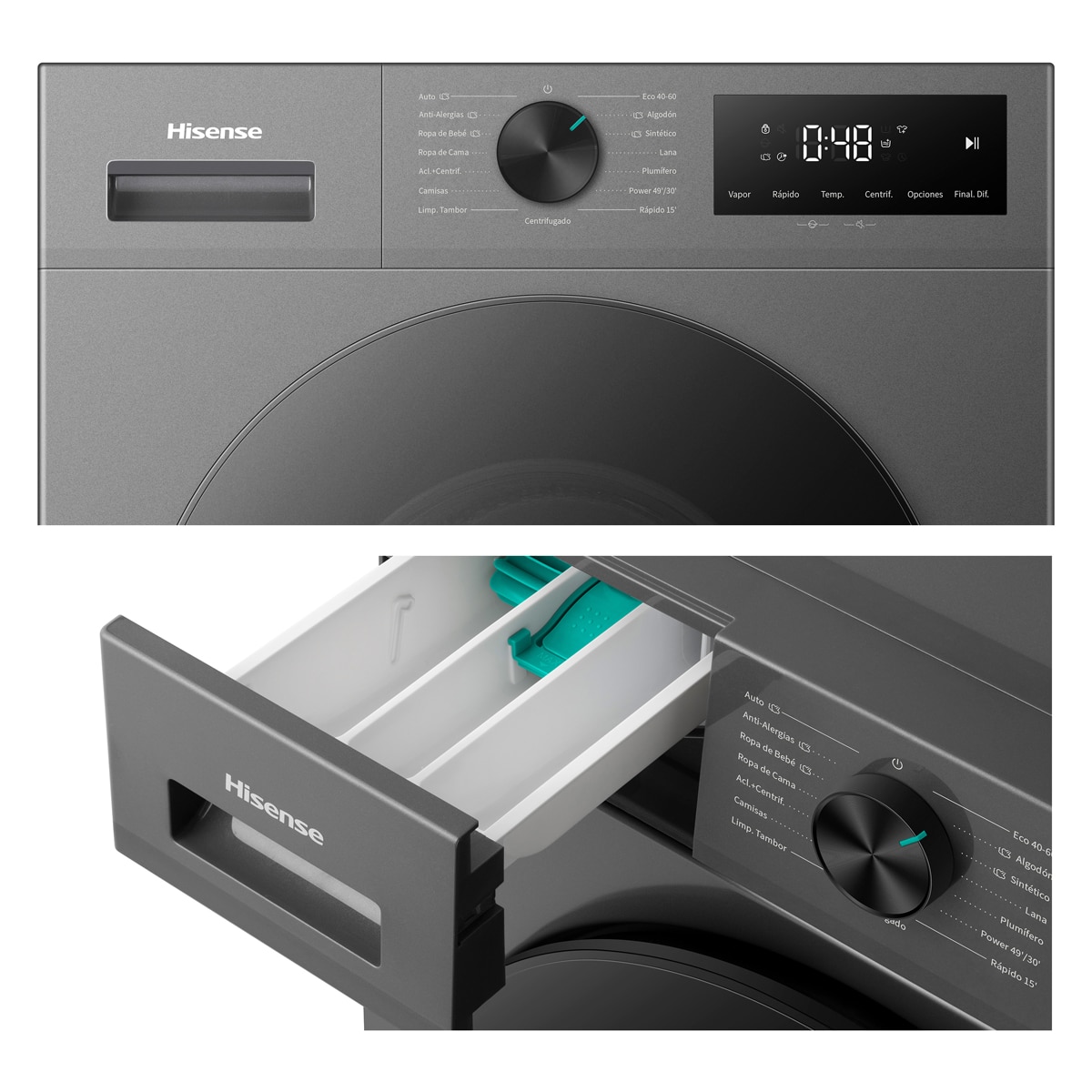Lavadora Hisense,  9 Kg/1400 rpm, con tecnología Inverter - WF1I9042BTP2 Inox-13