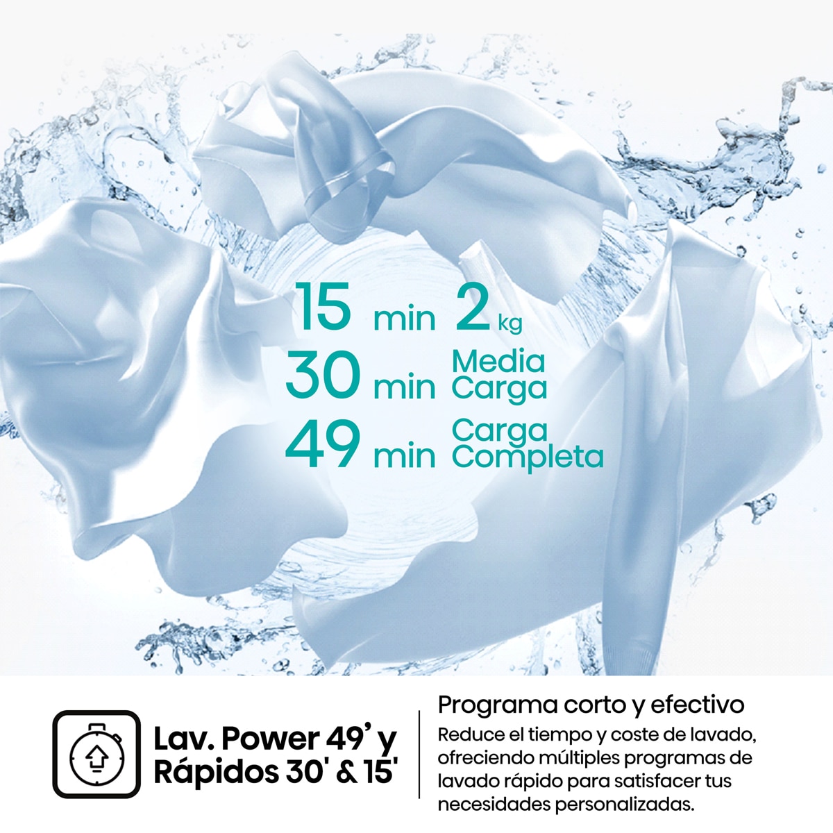 Lavadora Hisense, 9 Kg/1400 rpm con tecnología Inverter- WF1I9042BWP2 Blanco-4