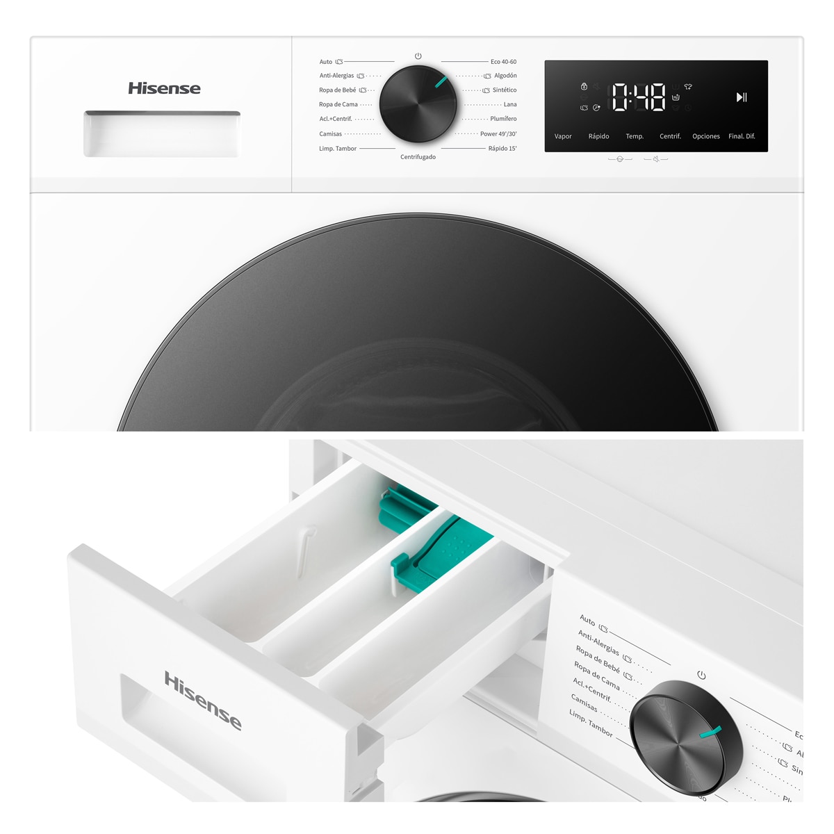 Lavadora Hisense, 9 Kg/1400 rpm con tecnología Inverter- WF1I9042BWP2 Blanco-13