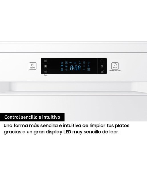 Lavavajillas Samsung 14 servicios, Bandeja Cubiertos, 60 cm Serie 6 - DW60M6050FW/EC - Blanco Blanco-10
