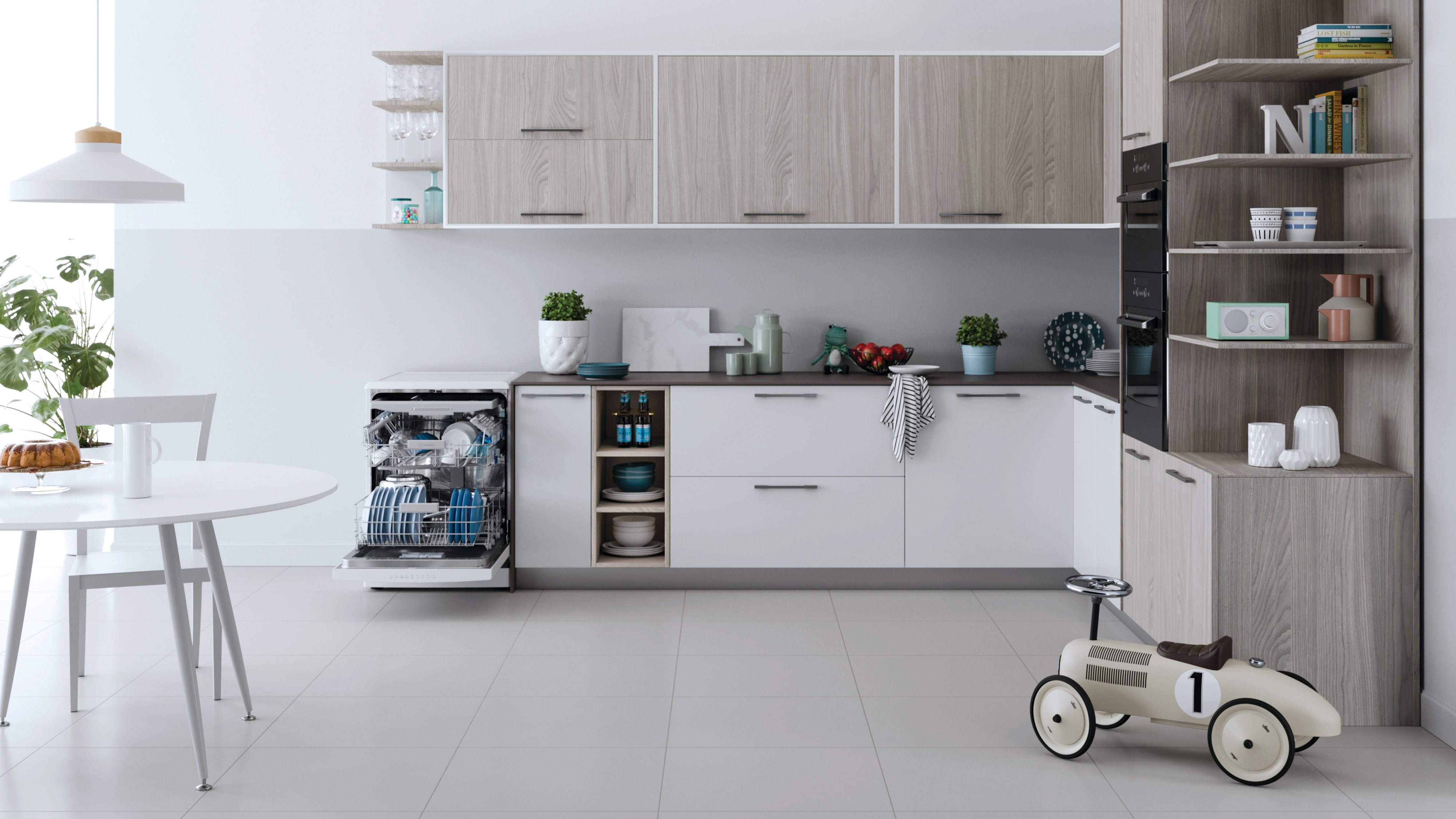 Lavavajillas Indesit 14 servicios, Bandeja Cubiertos, 60 cm - DFO 3T133 A F Blanco-3