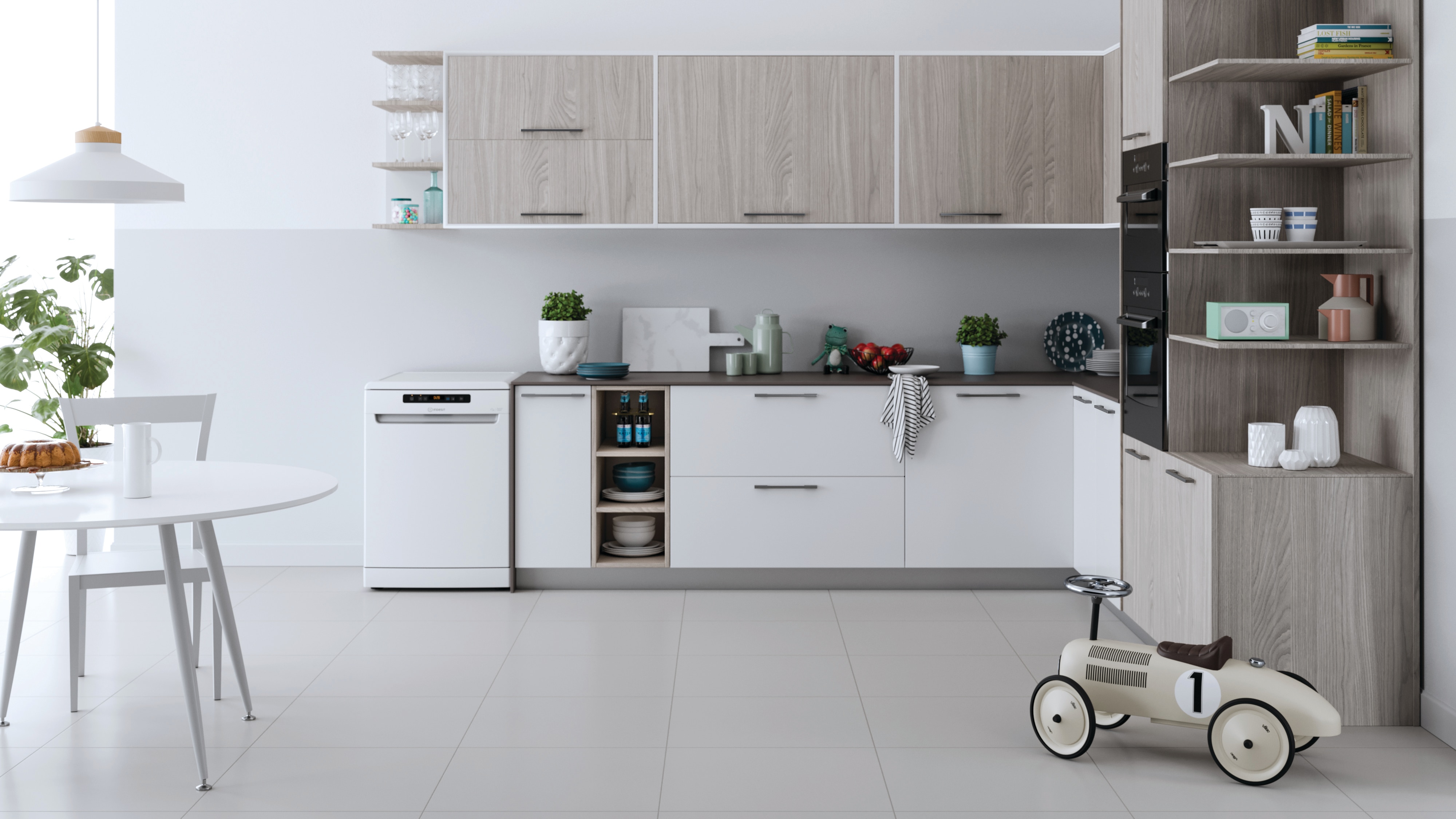 Lavavajillas Indesit 14 servicios, Bandeja Cubiertos, 60 cm - DFO 3T133 A F Blanco-5