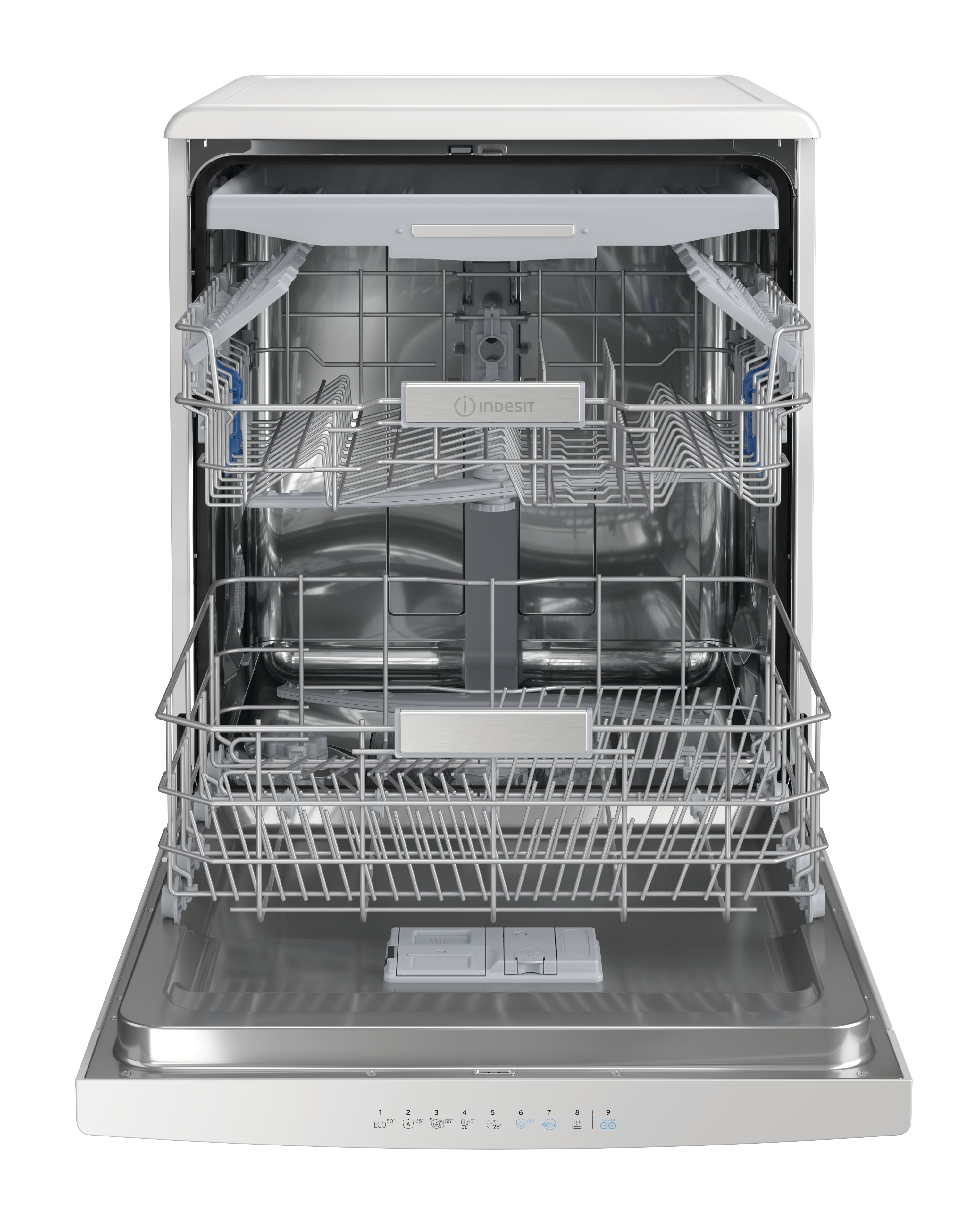 Lavavajillas Indesit 14 servicios, Bandeja Cubiertos, 60 cm - DFO 3T133 A F Blanco-8
