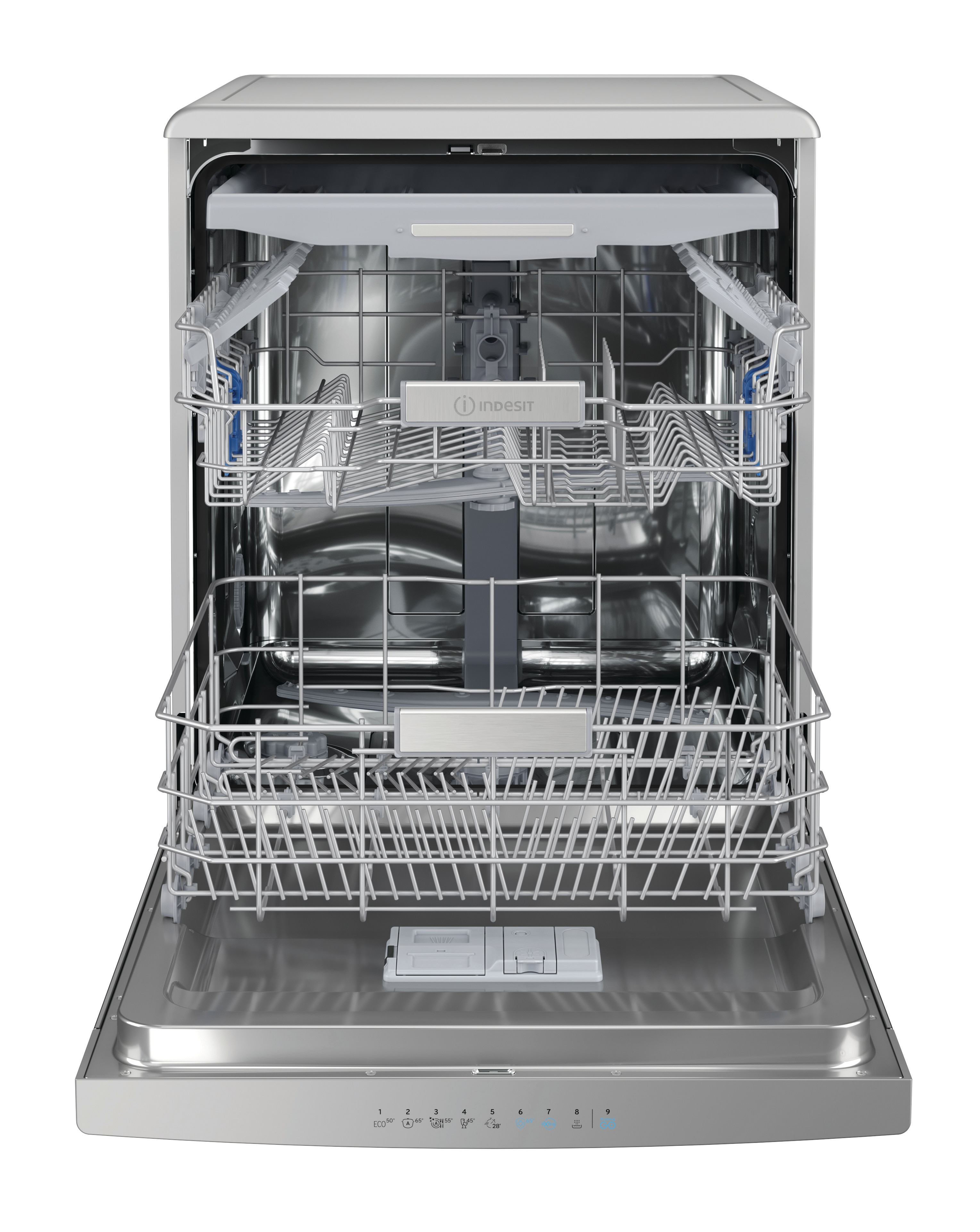 Lavavajillas Indesit 14 servicios, Bandeja Cubiertos, 60 cm - DFO 3T133 A F X Inox-11