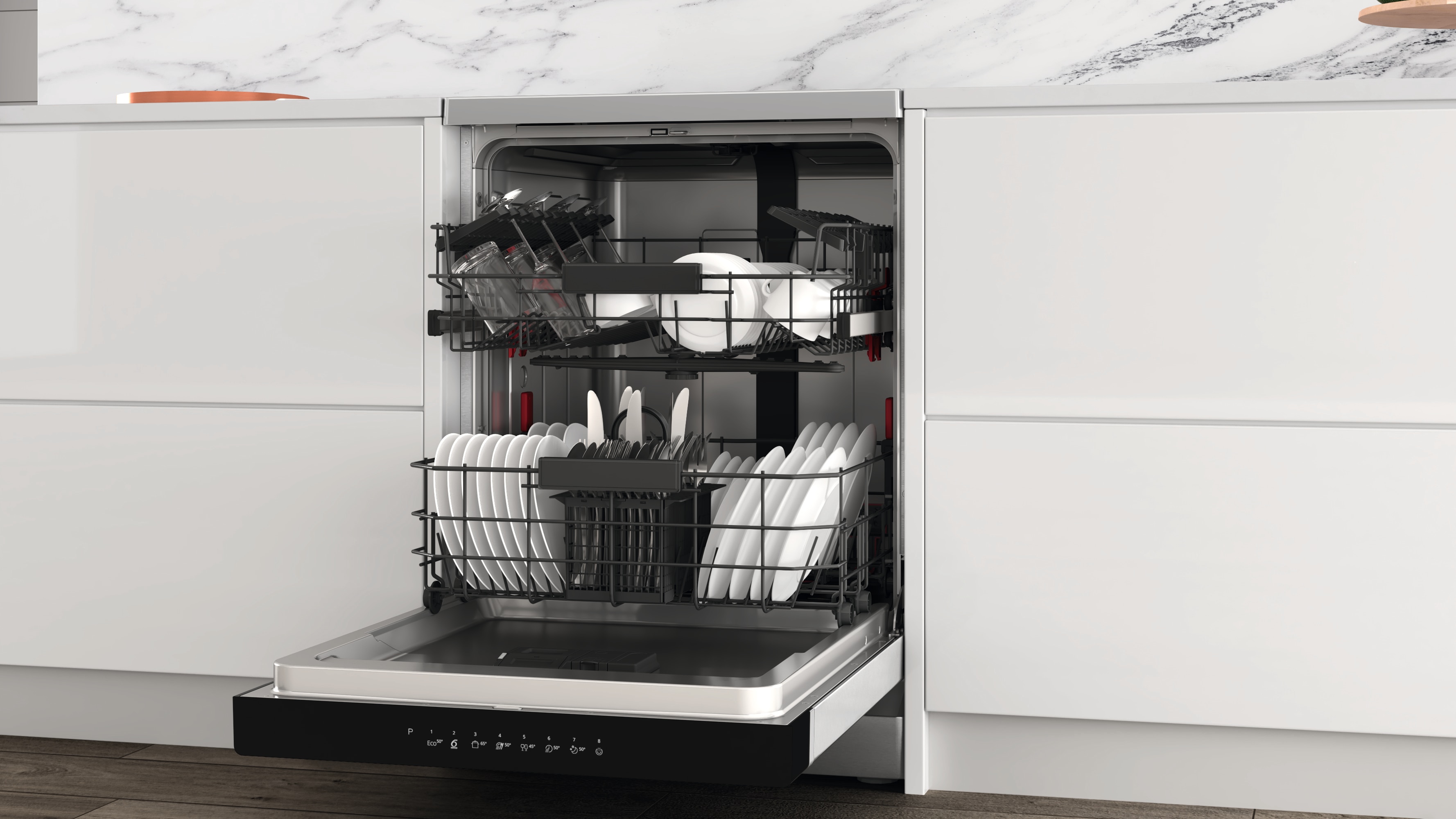Lavavajillas Whirlpool 14 servicios, 8 programas, 60 cm - WFC 3C42 P X Inox-14
