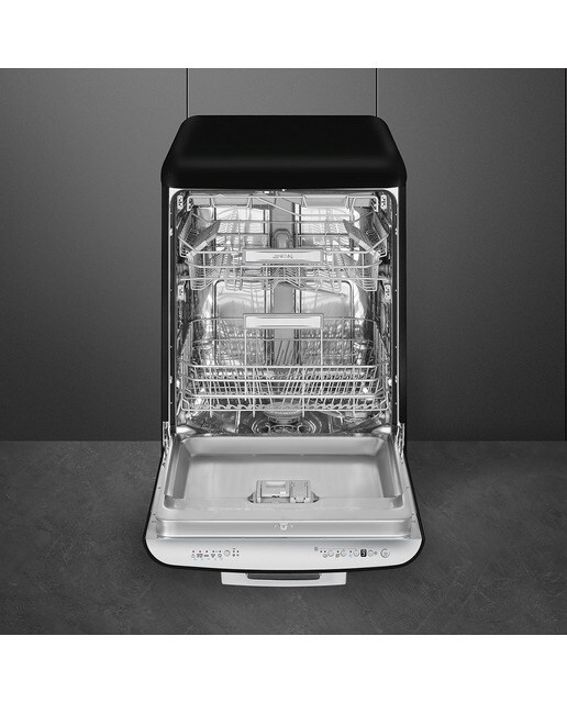 Máquina de Lavar Loiça Smeg Anni 50 LVFABBL3 Meia Carga, para 13 Talheres e de 60 cm - Preto Polido Preto-3