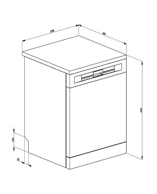 Lavavajillas Smeg 13 servicios, Media carga, 60 cm - LVS254CB - Blanco Blanco-2