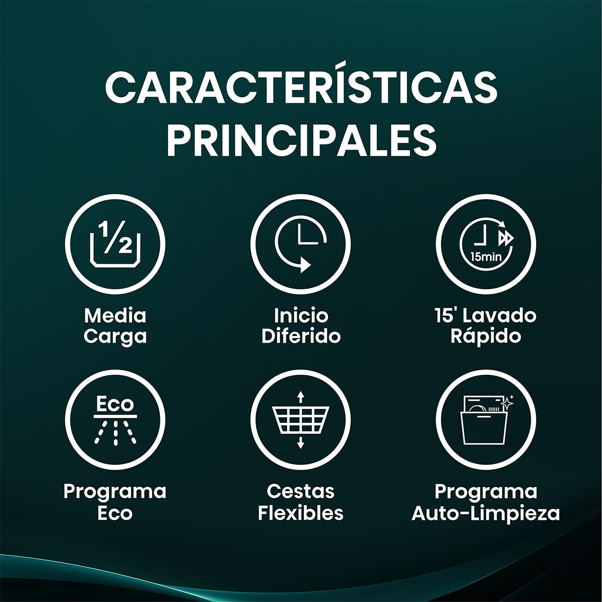 Lavavajillas Hisense 13 servicios, 7 programas, 60 cm - HS622E10W Blanco-3