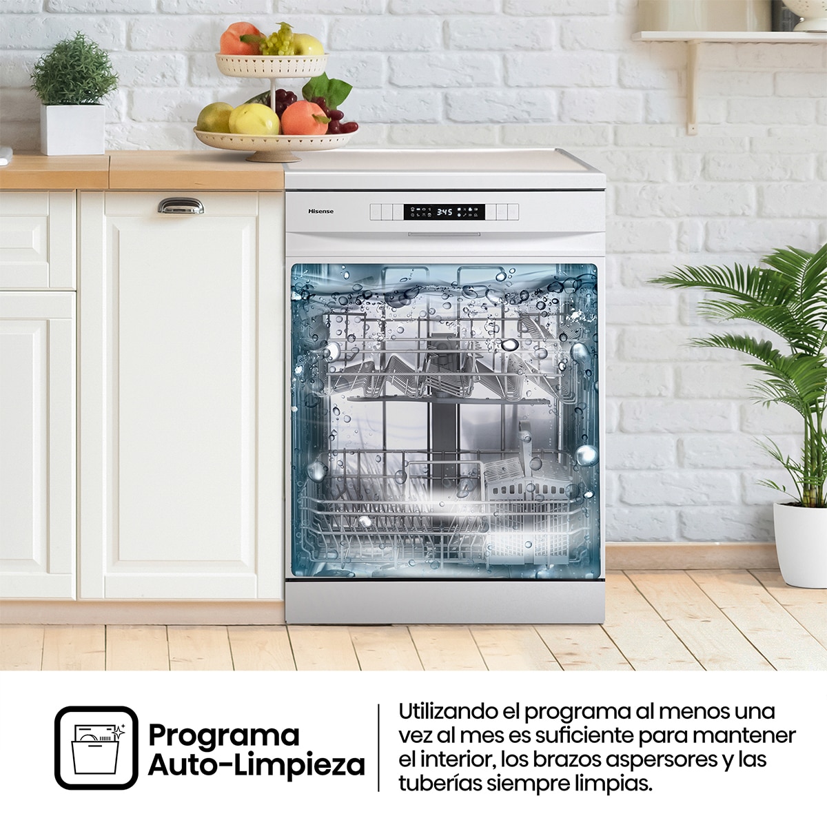 Lavavajillas Hisense 13 servicios, 7 programas, 60 cm - HS622E10W Blanco-9
