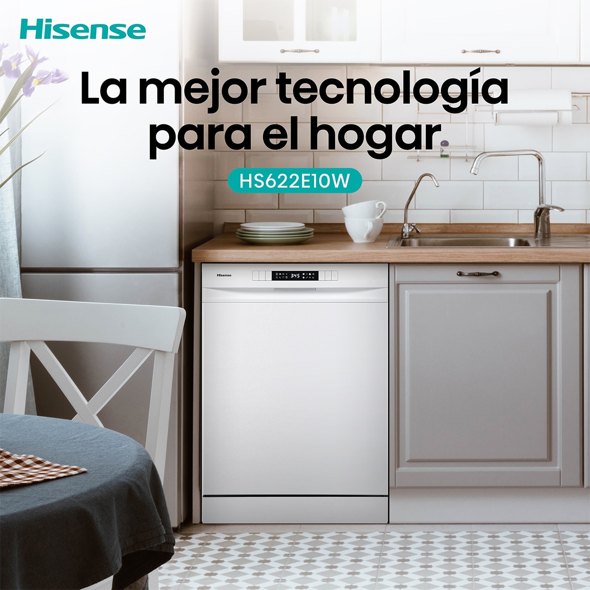 Lavavajillas Hisense 13 servicios, 7 programas, 60 cm - HS622E10W Blanco-14