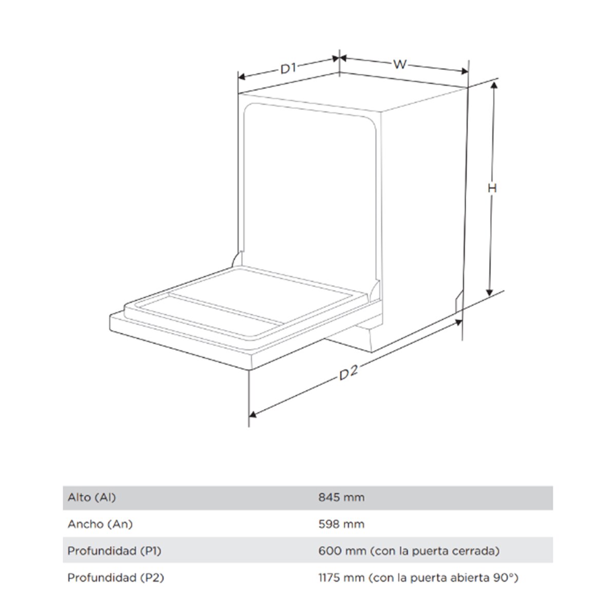 Máquina de Lavar Loiça Midea MFD60S080X-ES de 12 Conjuntos e de 60 cm - Inox Inox-2