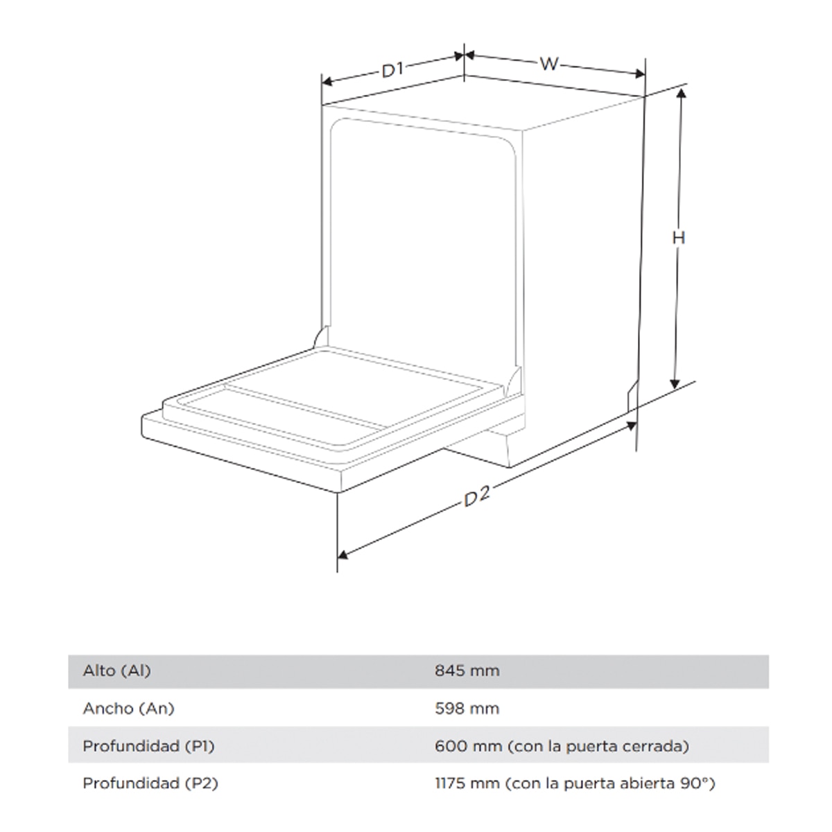 Lavavajillas Midea 12 servicios, 60 cm - MFD60S090X-ES Inox-3