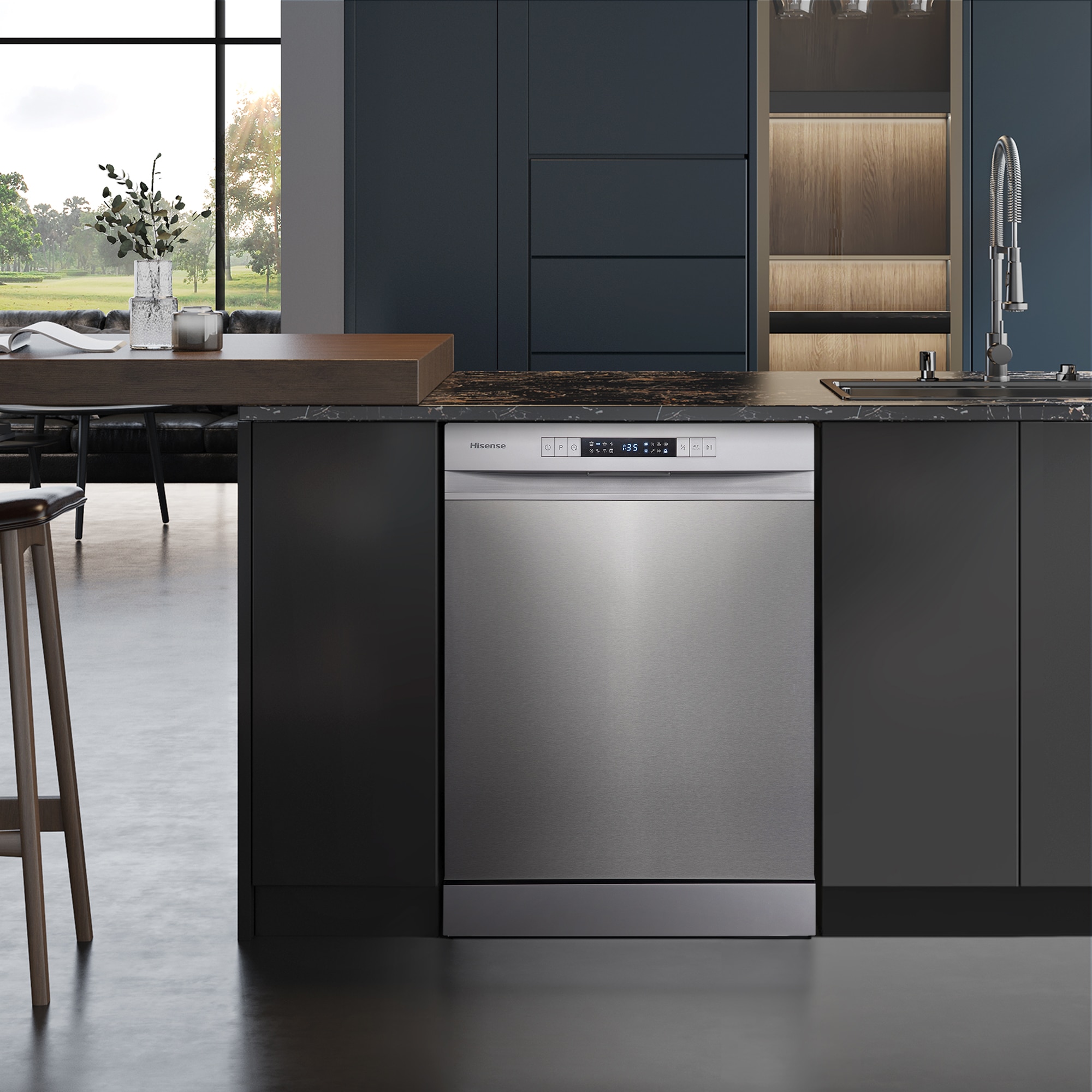 Lavavajillas Hisense 14 servicios, 7 programas, 60 cm - HS623D10X Inox-6