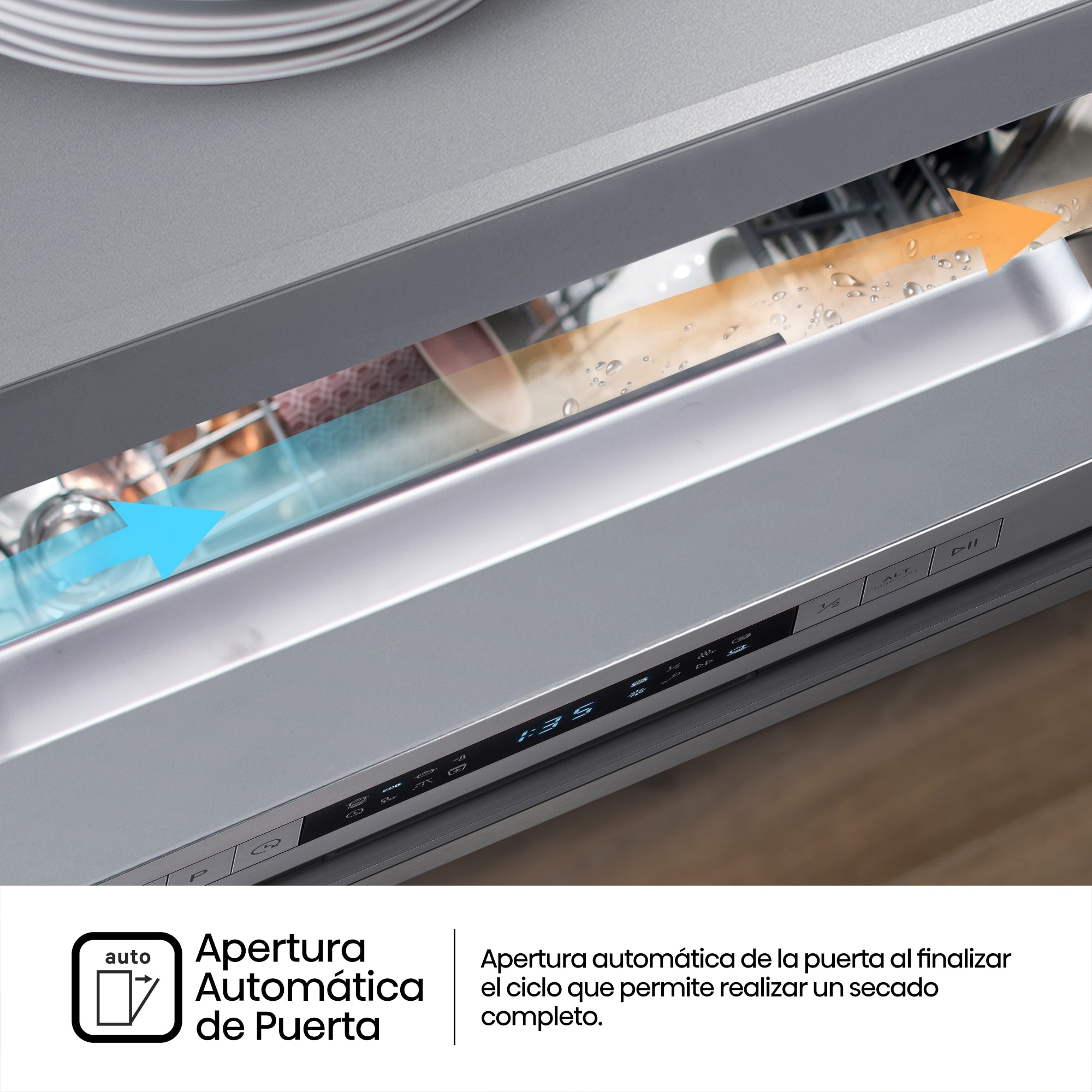 Lavavajillas Hisense 14 servicios, 7 programas, 60 cm - HS623D10X Inox-7