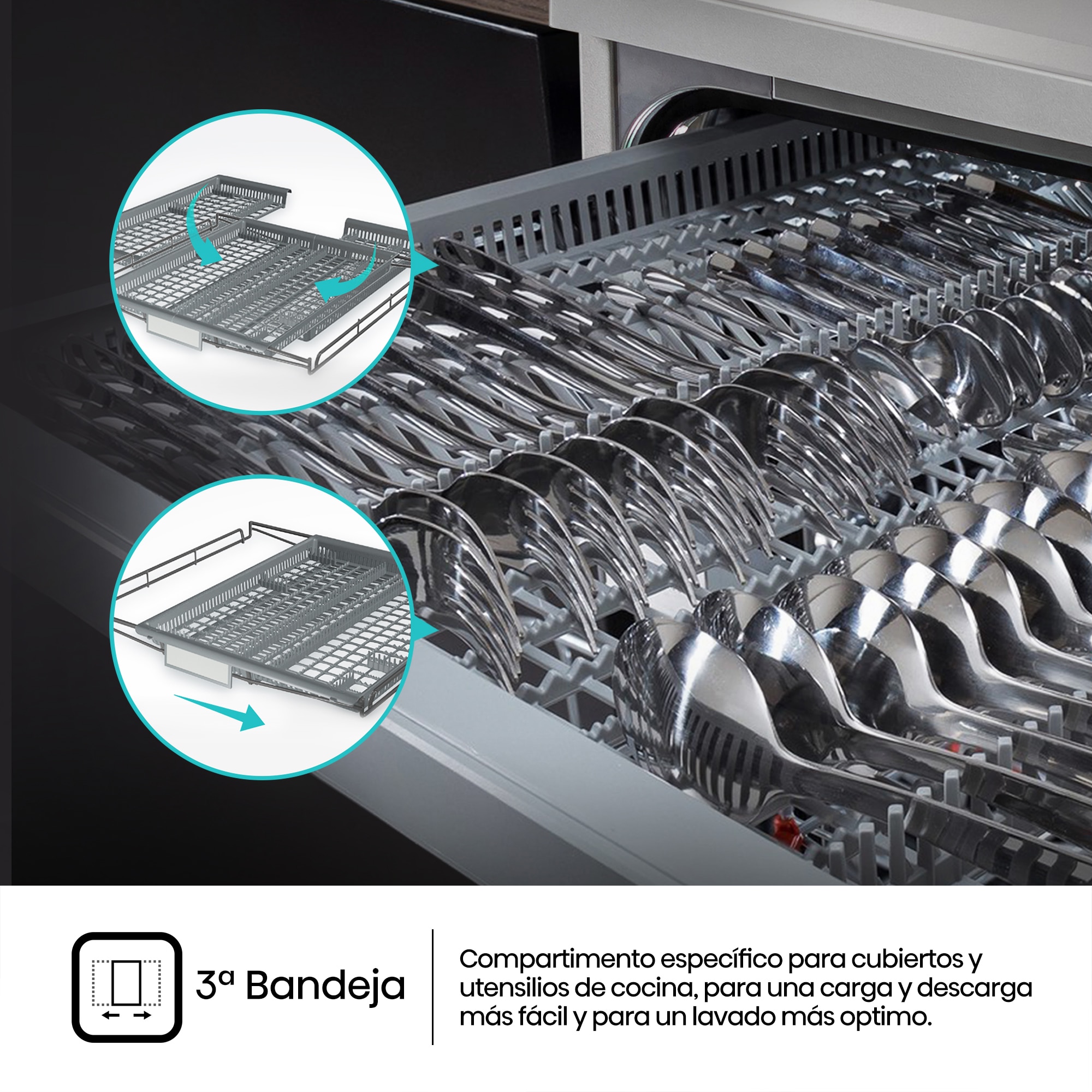 Lavavajillas Hisense 14 servicios, 7 programas, 60 cm - HS623D10X Inox-8