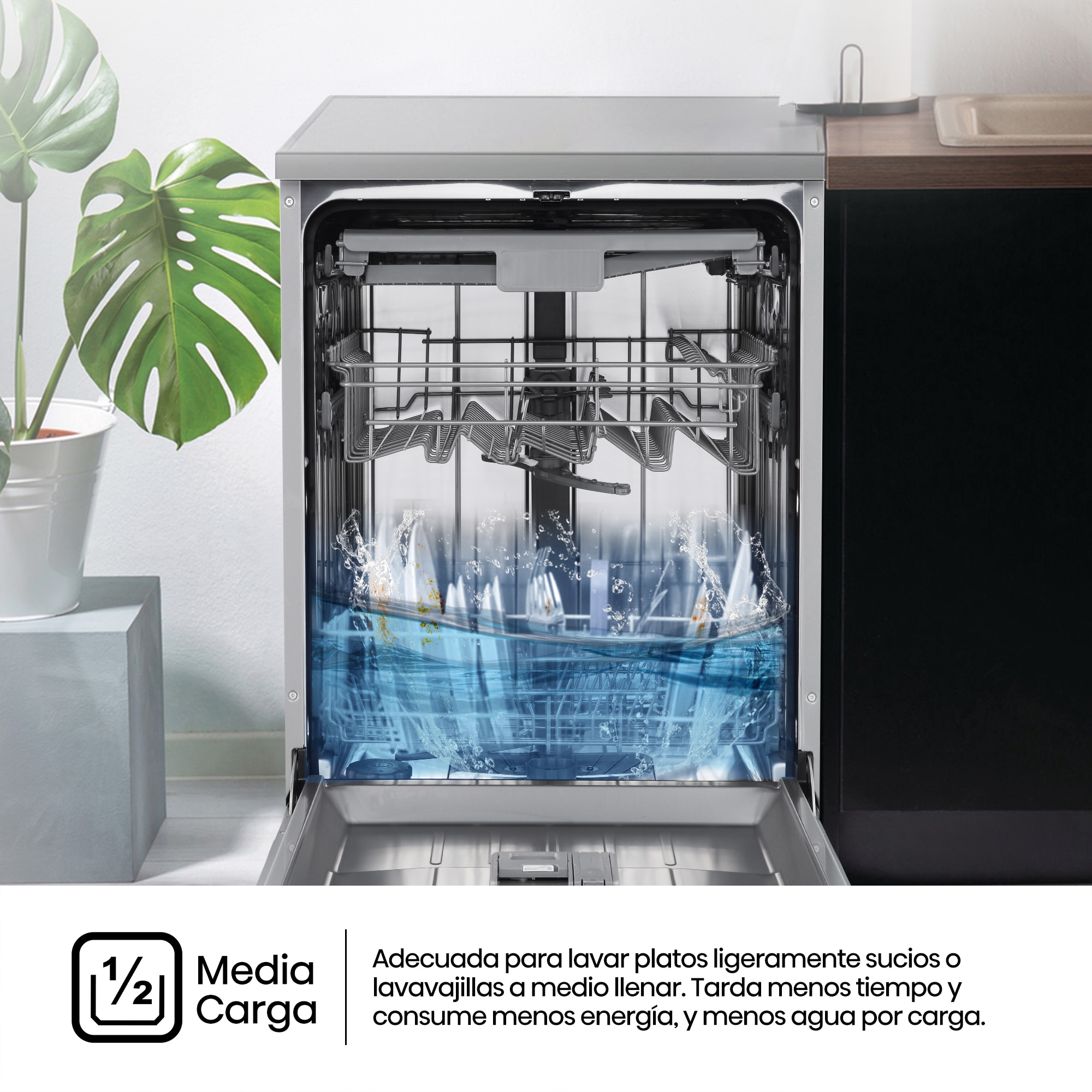 Lavavajillas Hisense 14 servicios, 7 programas, 60 cm - HS623D10X Inox-9