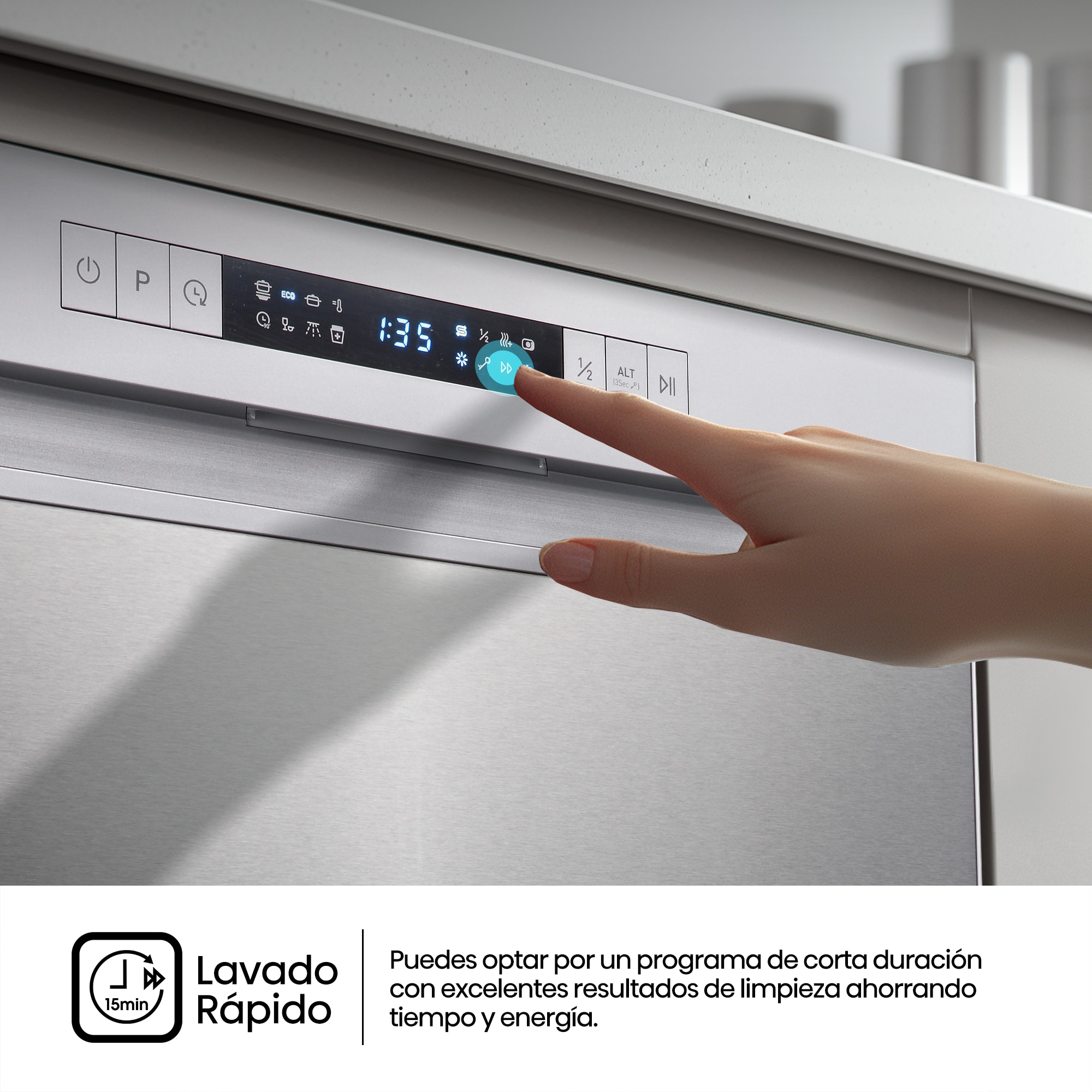 Lavavajillas Hisense 14 servicios, 7 programas, 60 cm - HS623D10X Inox-11