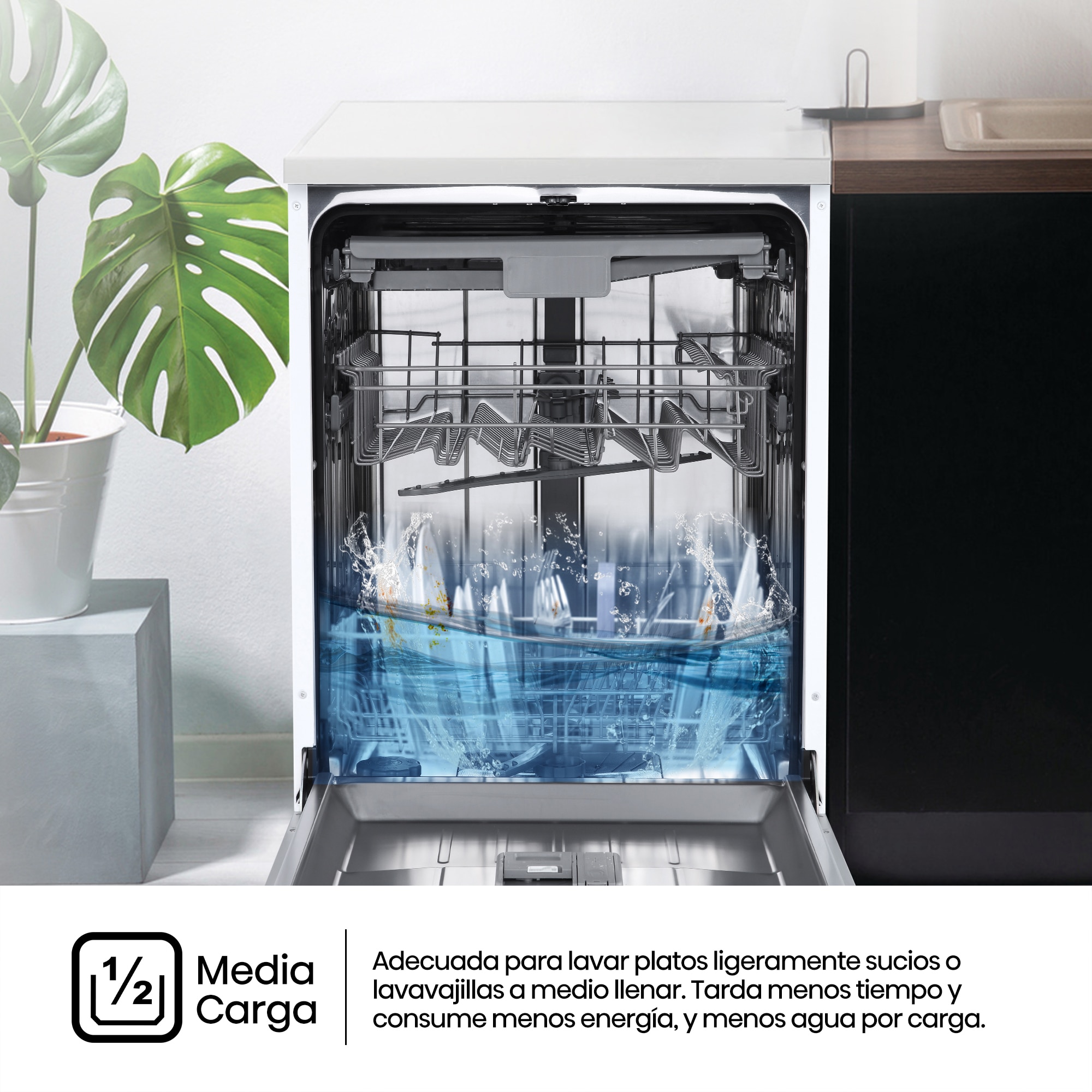 Lavavajillas Hisense 14 servicios, 7 programas, 60 cm - HS623D10W Blanco-9