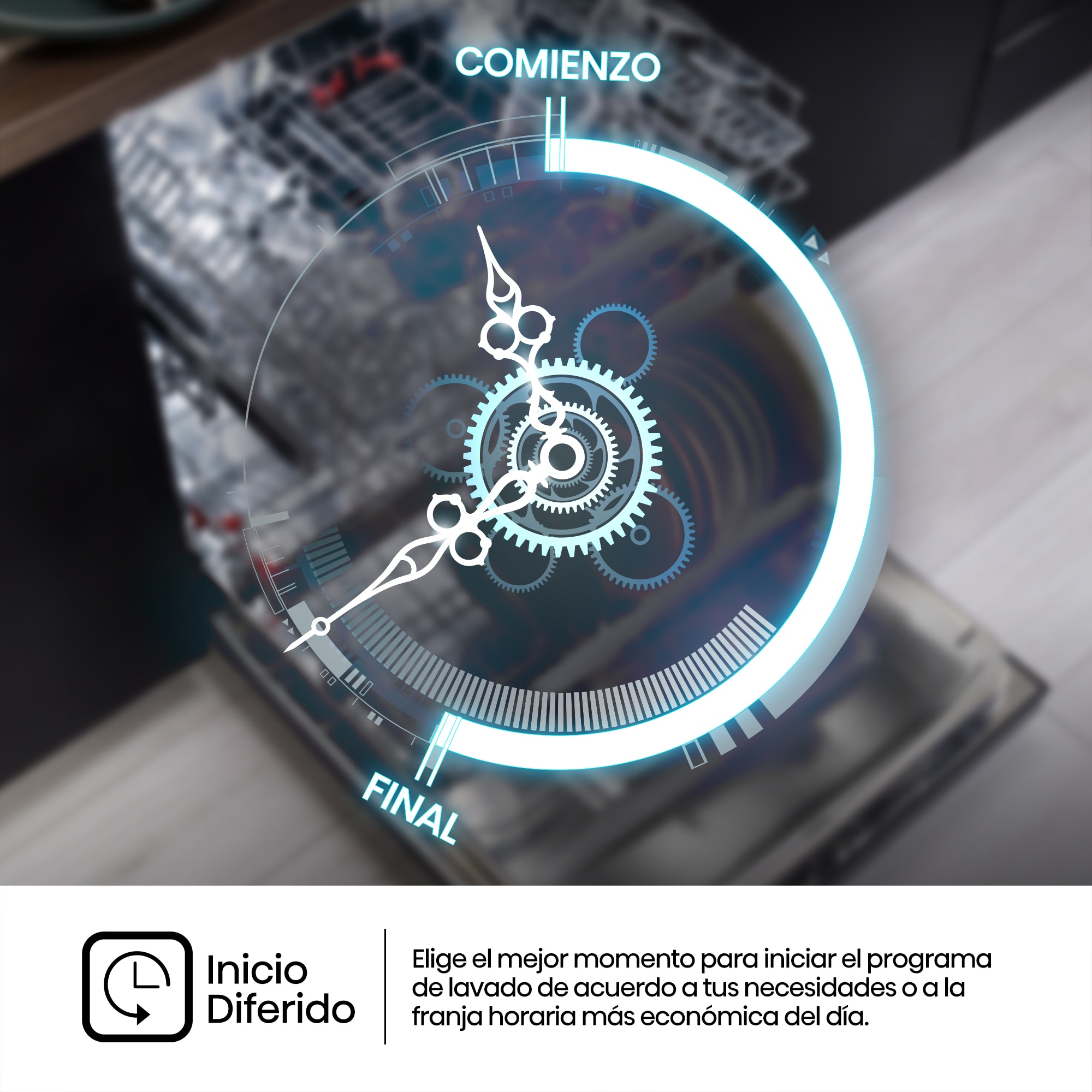 Lavavajillas Hisense 14 servicios, 7 programas, 60 cm - HS623D10W Blanco-10