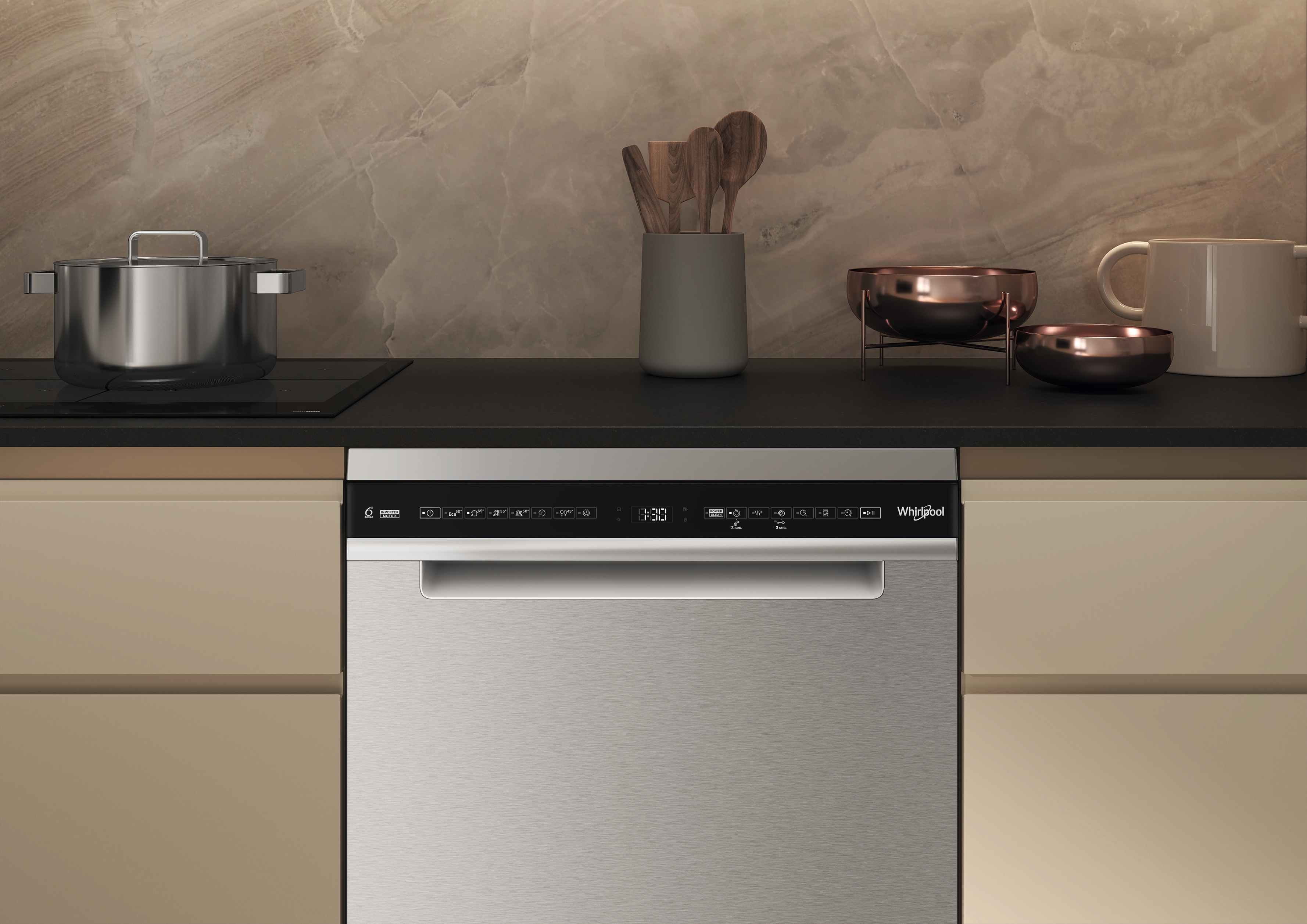 Lavavajillas Whirpool 15 servicios, 3º bandeja, 60 cm - W7F HS51 X Inox-12