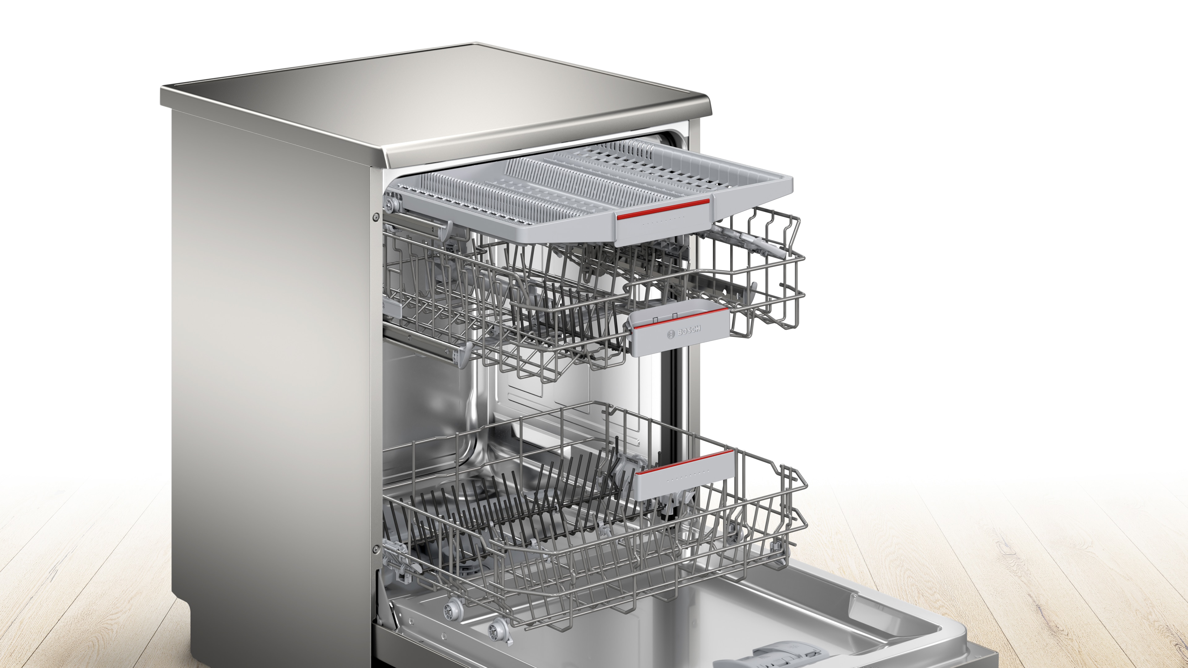 Máquina de Lavar Loiça Bosch Serie 4 SMS4EMI06E Home Connect, 3ª Gaveta de 14 Conjuntos e de 60 cm - Inox Look Aço inoxidável-2