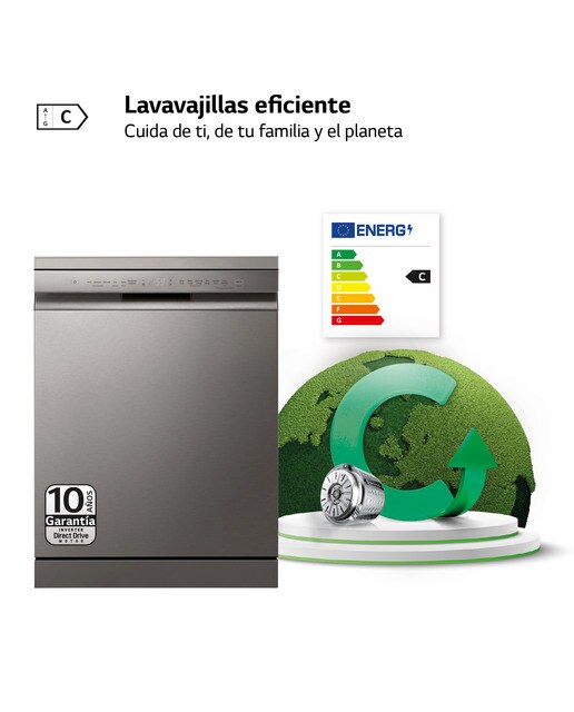 Lavavajillas LG 14 servicios, 60 cm, con bandeja para cubiertos - DF355FP - Inox antihuellas Inox antihuellas-4