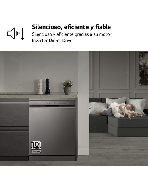 Lavavajillas LG 14 servicios, 60 cm, con bandeja para cubiertos - DF355FP - Inox antihuellas Inox antihuellas-7