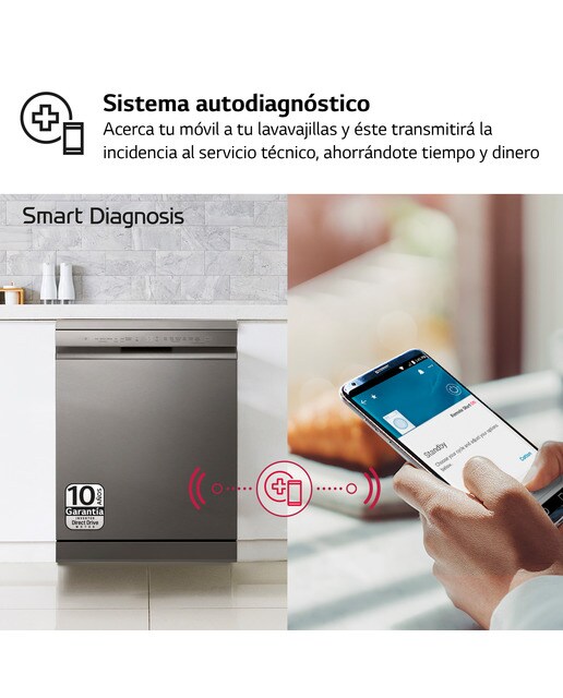 Lavavajillas LG 14 servicios, 60 cm, con bandeja para cubiertos - DF355FP - Inox antihuellas Inox antihuellas-8