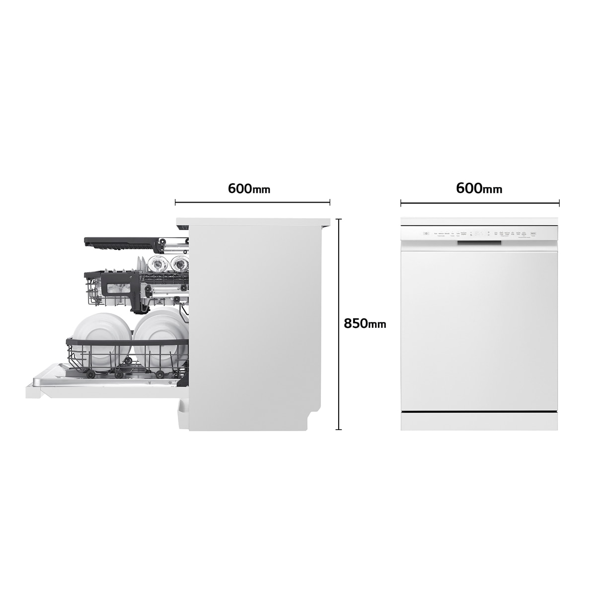 Lavavajillas LG 14 servicios, 60 cm, con bandeja para cubiertos - DF355FW Blanco-2