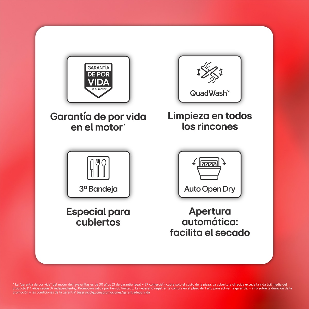 Lavavajillas LG 14 servicios, 60 cm, con bandeja para cubiertos - DF355FW Blanco-3