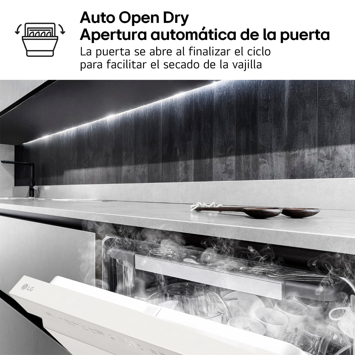 Lavavajillas LG 14 servicios, 60 cm, con bandeja para cubiertos - DF355FW Blanco-9