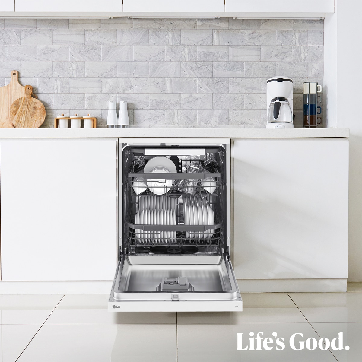 Lavavajillas LG 14 servicios, 60 cm, con bandeja para cubiertos - DF355FW Blanco-14