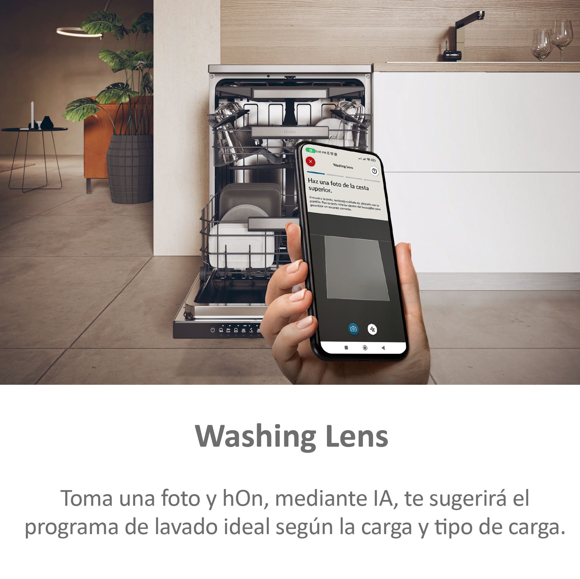 Imagen 7 de Lavavajillas Haier 15 servicios, 3º bandeja, 60 cm con WIFI I-PRO SHINE - XF 5C4M1X - Inox Inox