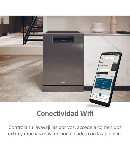 Lavavajillas Haier 14 servicios, 60 cm con WIFI I-PRO SHINE - XF 4A4M4PA Antracita-6