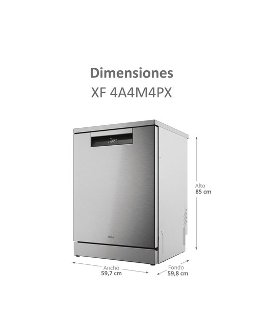 Lavavajillas Haier 14 servicios, 60 cm con WIFI I-PRO SHINE - XF 4A4M4PX - Inox Inox-2