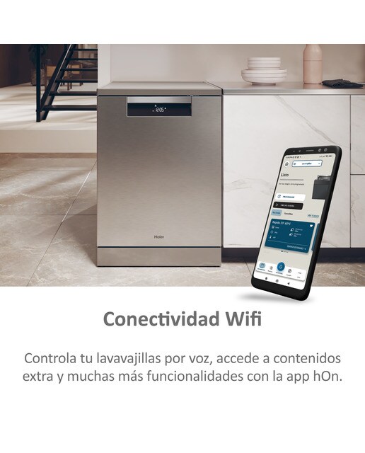 Lavavajillas Haier 14 servicios, 60 cm con WIFI I-PRO SHINE - XF 4A4M4PX - Inox Inox-6