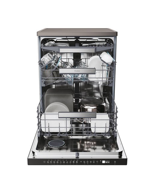 Máquina de Lavar Loiça Haier Loiça I-Pro Shine Série 5 XF 6B0M3PDA 3ª Bandeja, de 16 Conjuntos e de 60 cm - Antracite Antracite-4