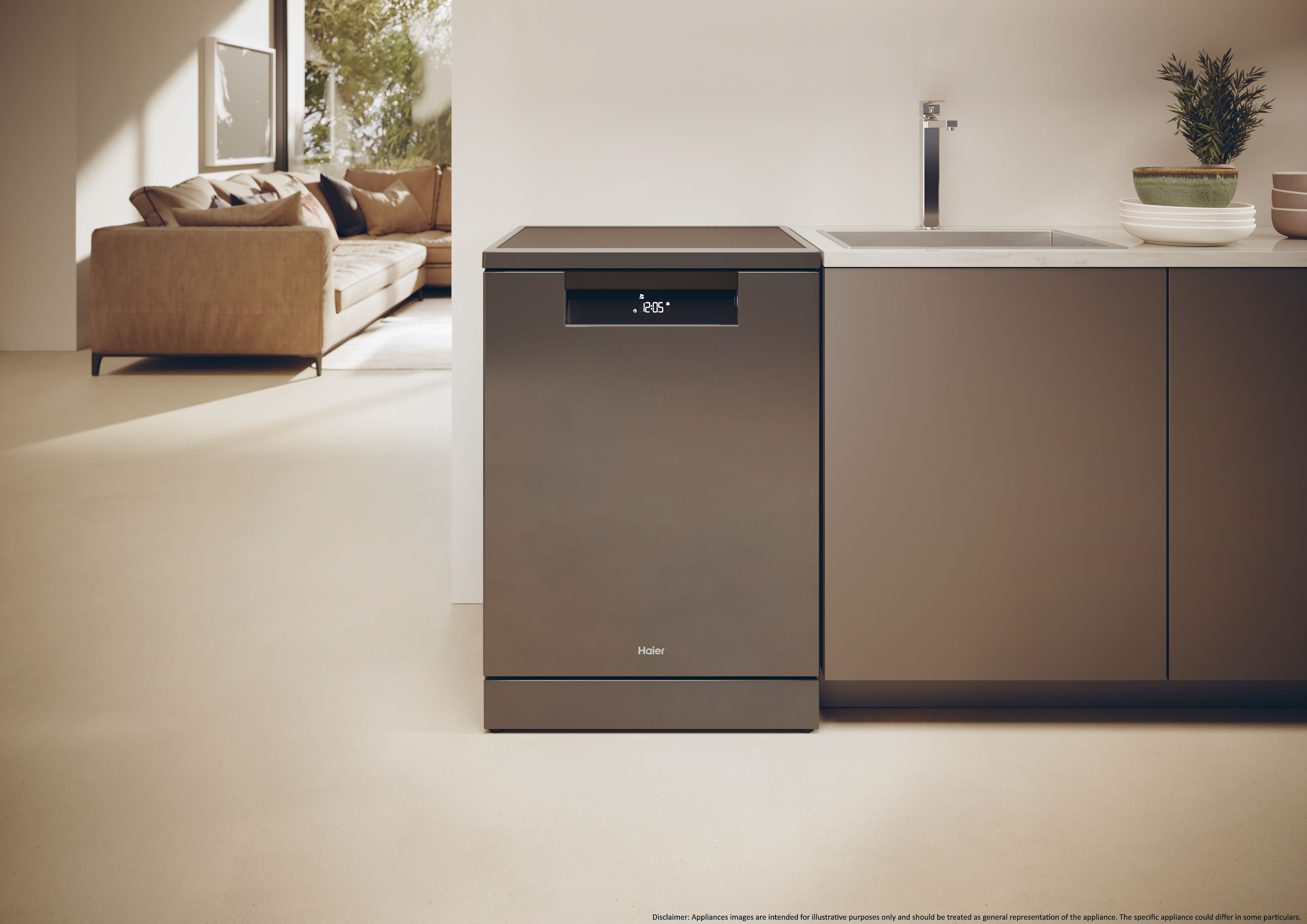 Máquina de Lavar Loiça Haier Loiça I-Pro Shine Série 5 XF 6B0M3PDA 3ª Bandeja, de 16 Conjuntos e de 60 cm - Antracite Antracite-11