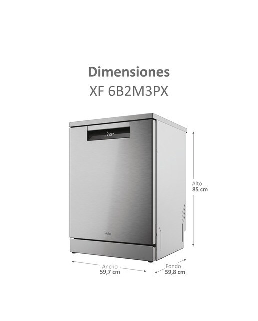 Lavavajillas Haier 16 servicios, 60 cm con WIFI I-PRO SHINE - XF 6B2M3PX - Inox Inox-2