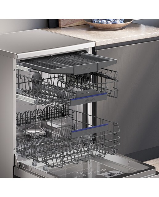 Imagen 4 de Lavavajillas Siemens 14 servicios, Bandeja Cubiertos, 60 cm iQ500 -SN25ZI08CE - Acero inoxidable antihuellas Acero inoxidable antihuellas