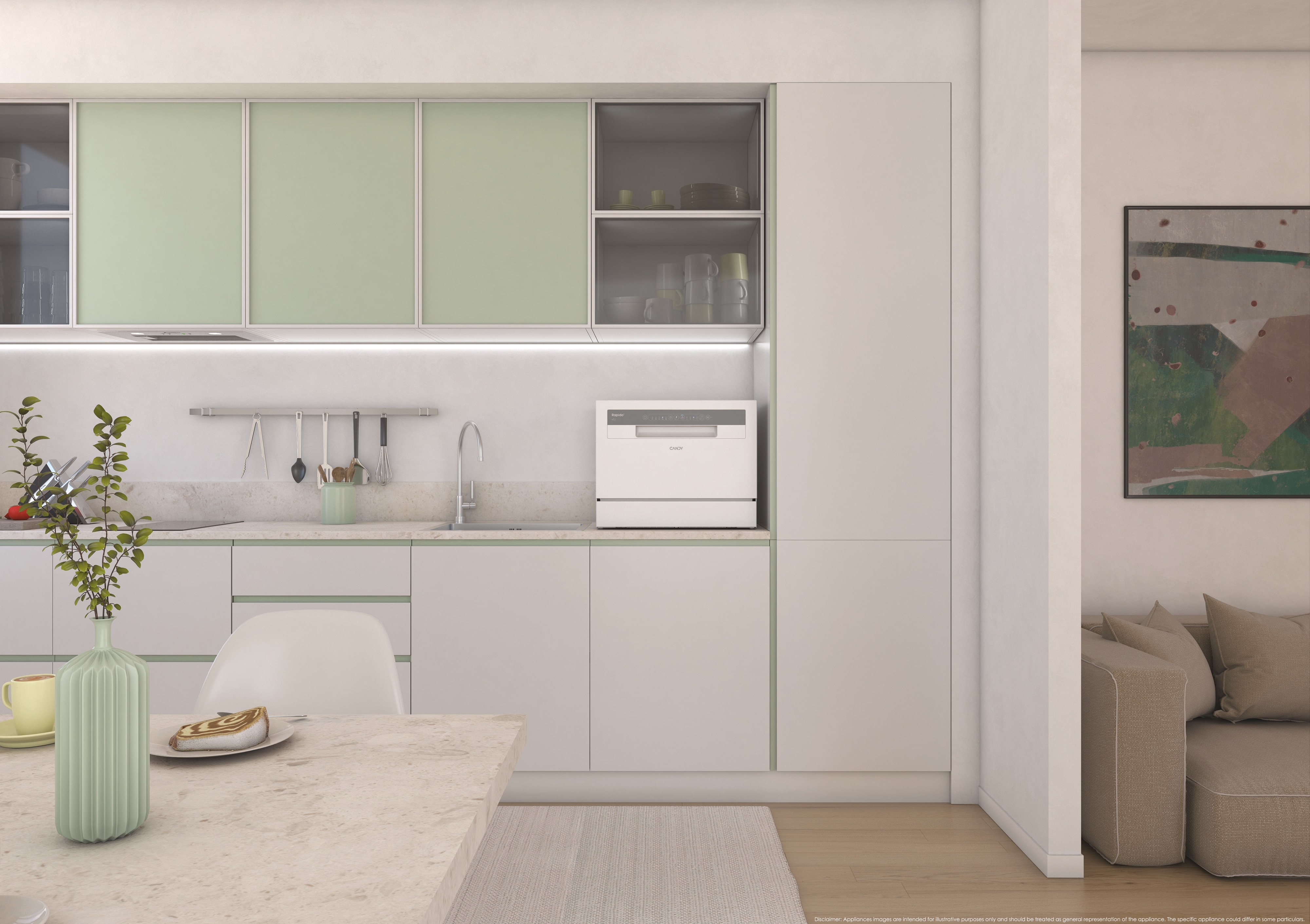 Máquina de Lavar Loiça Candy RapidoÓ CP 6E51LW Compacta, de 6 Conjuntos e de 45 cm - Branco Branco-10