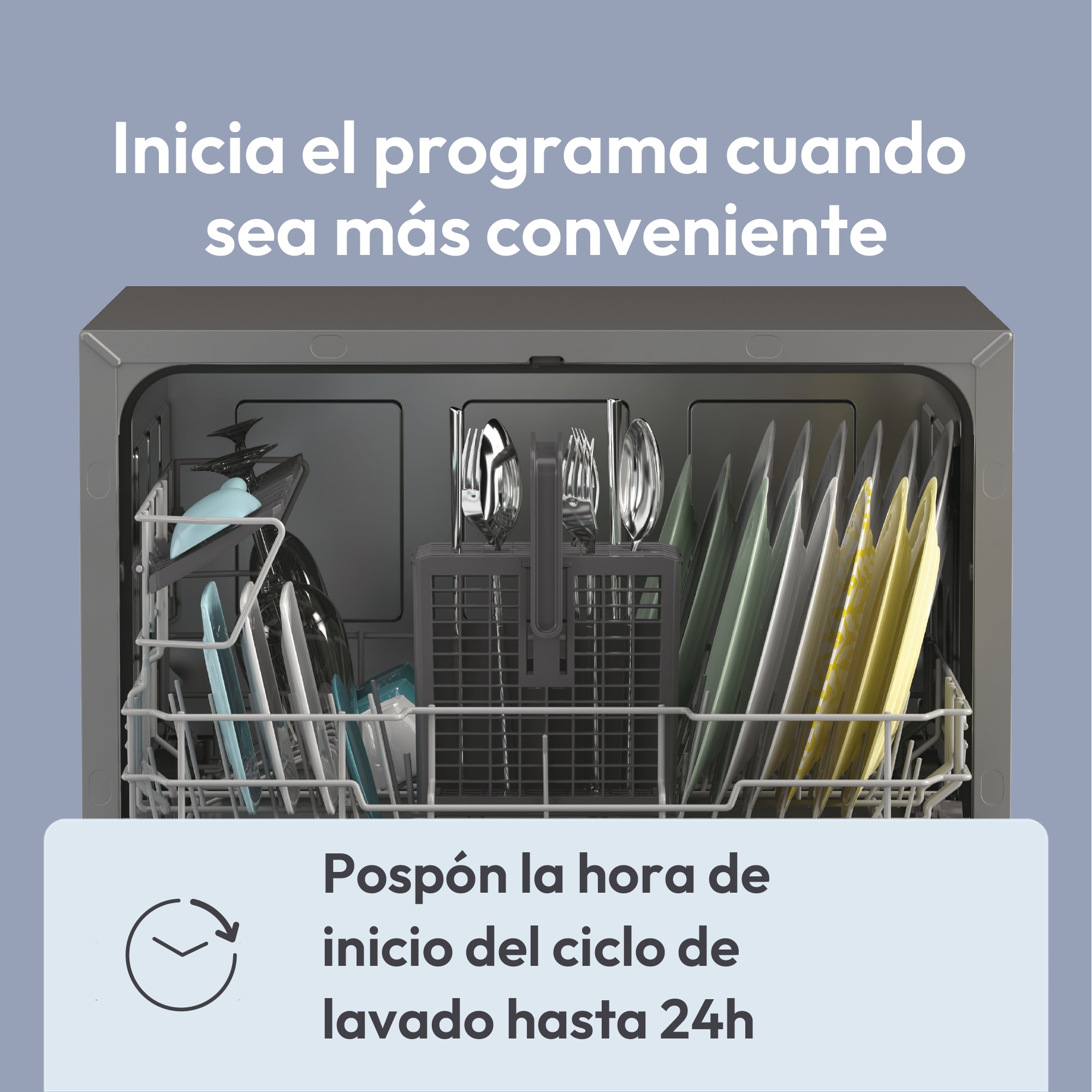 Lavavajillas compacto Candy 6 servicios, 45 cm -CP 6E51LS Inox-8
